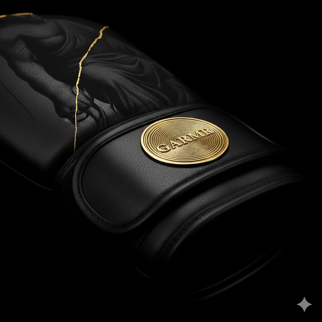 Macro leather texture with GARMR sigil emboss