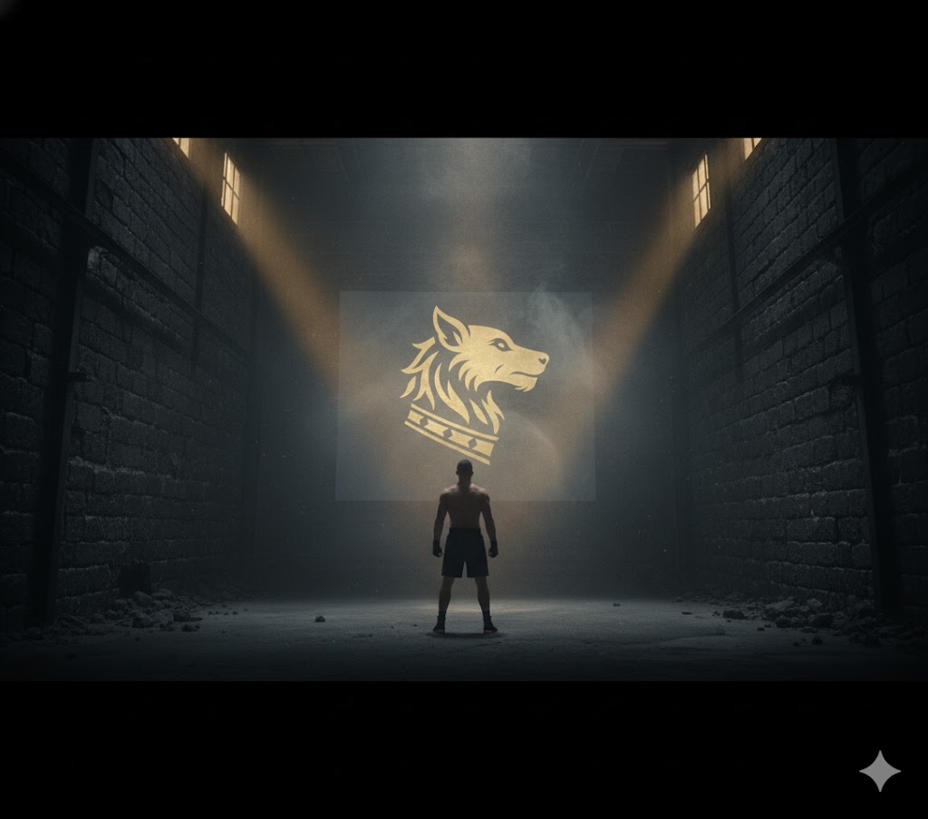 GARMR — cinematic industrial hall with fog and gold light